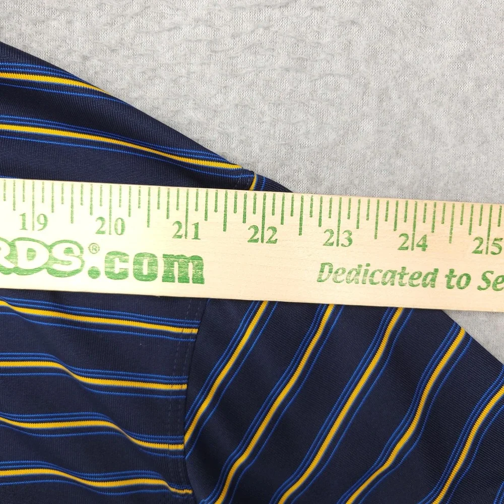 Nike Golf Fitr-Dri Men's Polo Shirt Size XLNavy Blue‎ Yellow Stripe Mesh Panels